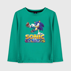 Лонгслив хлопковый детский Sonic Colours Hedgehog Video game, цвет: зеленый
