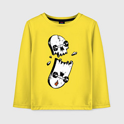Лонгслив хлопковый детский Skateboard Skull Иллюзия Hype, цвет: желтый