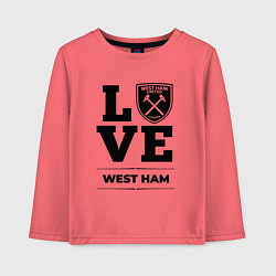Лонгслив хлопковый детский West Ham Love Классика, цвет: коралловый