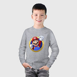 Лонгслив хлопковый детский Марио 3d, цвет: меланж — фото 2