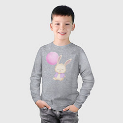 Лонгслив хлопковый детский Милый Крольчонок С Воздушным Шариком, цвет: меланж — фото 2