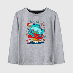 Детский лонгслив Лягушка в мухоморах