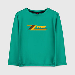 Лонгслив хлопковый детский ZZ top logo, цвет: зеленый