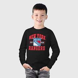 Лонгслив хлопковый детский NY RANGERS NHL НЬЮ-ЙОРК РЕЙНДЖЕРС, цвет: черный — фото 2