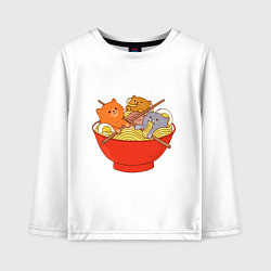 Детский лонгслив THREE CATS EATING NOODLES