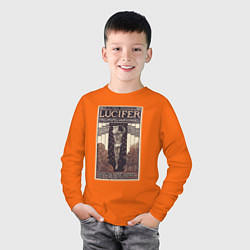 Лонгслив хлопковый детский Lucifer Mourning Game Винтажная афиша, цвет: оранжевый — фото 2