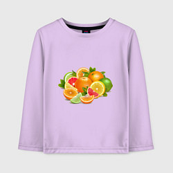 Лонгслив хлопковый детский CITRUS FRUITS, цвет: лаванда