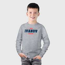 Лонгслив хлопковый детский Team Ivanov Forever-фамилия на латинице, цвет: меланж — фото 2