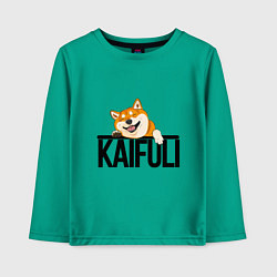 Лонгслив хлопковый детский Kaifuli shiba inu, цвет: зеленый