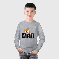Лонгслив хлопковый детский Kaifuli shiba inu, цвет: меланж — фото 2