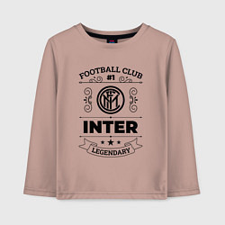 Лонгслив хлопковый детский Inter: Football Club Number 1 Legendary, цвет: пыльно-розовый