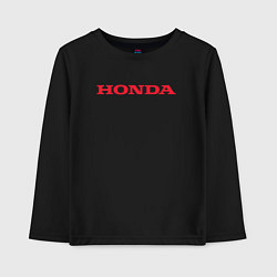 Лонгслив хлопковый детский HONDA ХОНДА LOGO спина, цвет: черный