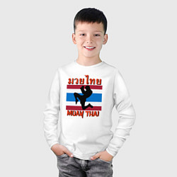 Лонгслив хлопковый детский THAI FIGHTER Боец Муай Тай, цвет: белый — фото 2