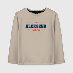 Детский лонгслив Team Alekseev Forever фамилия на латинице