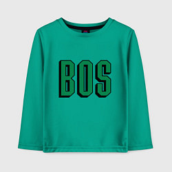 Лонгслив хлопковый детский BOS - Boston, цвет: зеленый
