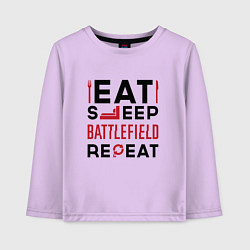 Детский лонгслив Надпись: Eat Sleep Battlefield Repeat