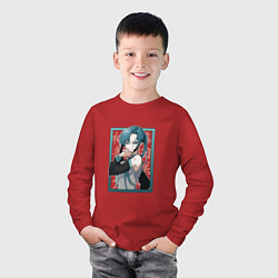 Лонгслив хлопковый детский Hatsune Miku Drain, цвет: красный — фото 2