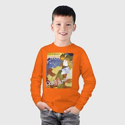 Лонгслив хлопковый детский Paris-Almanach Винтажная афиша, цвет: оранжевый — фото 2