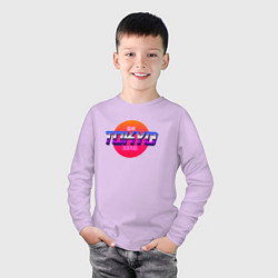 Лонгслив хлопковый детский Retrowave Tokyo, цвет: лаванда — фото 2