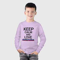 Лонгслив хлопковый детский Keep calm Evpatoria Евпатория, цвет: лаванда — фото 2