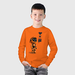 Лонгслив хлопковый детский Оранжевый робот с логотипом LDR, цвет: оранжевый — фото 2