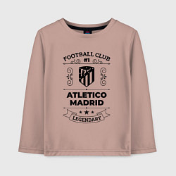 Лонгслив хлопковый детский Atletico Madrid: Football Club Number 1 Legendary, цвет: пыльно-розовый
