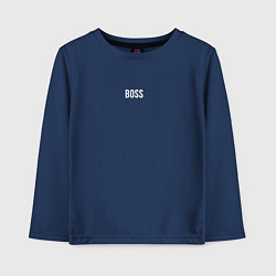 Детский лонгслив Boss White Text