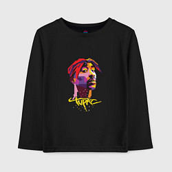 Лонгслив хлопковый детский Tupac Color, цвет: черный