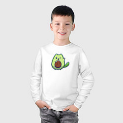 Лонгслив хлопковый детский Авокакот, цвет: белый — фото 2