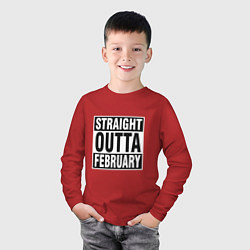 Лонгслив хлопковый детский Прямо из февраля, цвет: красный — фото 2