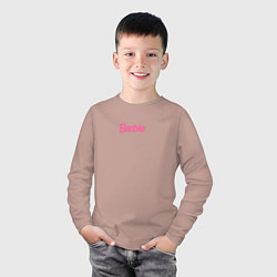 Лонгслив хлопковый детский Barbie mini logo, цвет: пыльно-розовый — фото 2