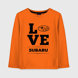 Лонгслив хлопковый детский Subaru Love Classic, цвет: оранжевый