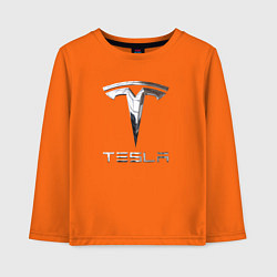 Детский лонгслив Tesla Logo Тесла Логотип