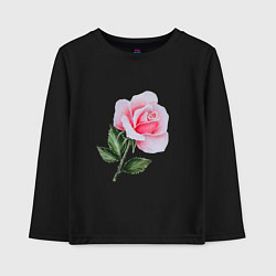 Лонгслив хлопковый детский Gentle Rose, цвет: черный