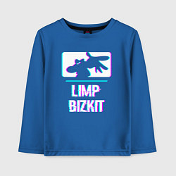 Лонгслив хлопковый детский Limp Bizkit Glitch Rock, цвет: синий