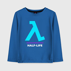 Лонгслив хлопковый детский Символ Half-Life в неоновых цветах, цвет: синий