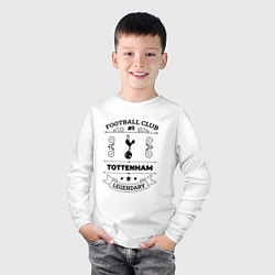Лонгслив хлопковый детский Tottenham: Football Club Number 1 Legendary, цвет: белый — фото 2