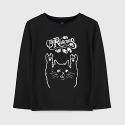 Лонгслив хлопковый детский The Rasmus рок кот, цвет: черный