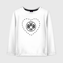 Лонгслив хлопковый детский Лого Borussia в сердечке, цвет: белый