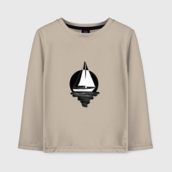 Лонгслив хлопковый детский Яхта в круге, цвет: миндальный