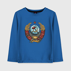 Лонгслив хлопковый детский Серп и молот СССР, цвет: синий