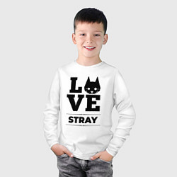 Лонгслив хлопковый детский Stray Love Classic, цвет: белый — фото 2