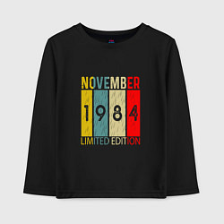 Лонгслив хлопковый детский 1984 - Ноябрь, цвет: черный