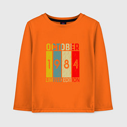 Лонгслив хлопковый детский 1984 - Октябрь, цвет: оранжевый