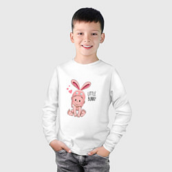 Лонгслив хлопковый детский Little bunny, цвет: белый — фото 2
