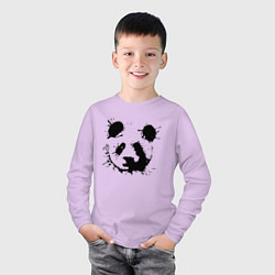 Лонгслив хлопковый детский Прикольный панда - клякса, цвет: лаванда — фото 2