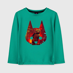 Лонгслив хлопковый детский Кот из игры Stray, цвет: зеленый