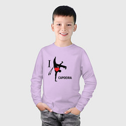 Лонгслив хлопковый детский I LOVE CAPOEIRA, цвет: лаванда — фото 2