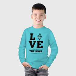 Лонгслив хлопковый детский The Sims love classic, цвет: бирюзовый — фото 2