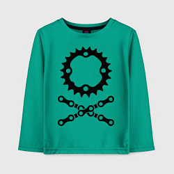 Лонгслив хлопковый детский Велосипедная цепь и звездочка, цвет: зеленый